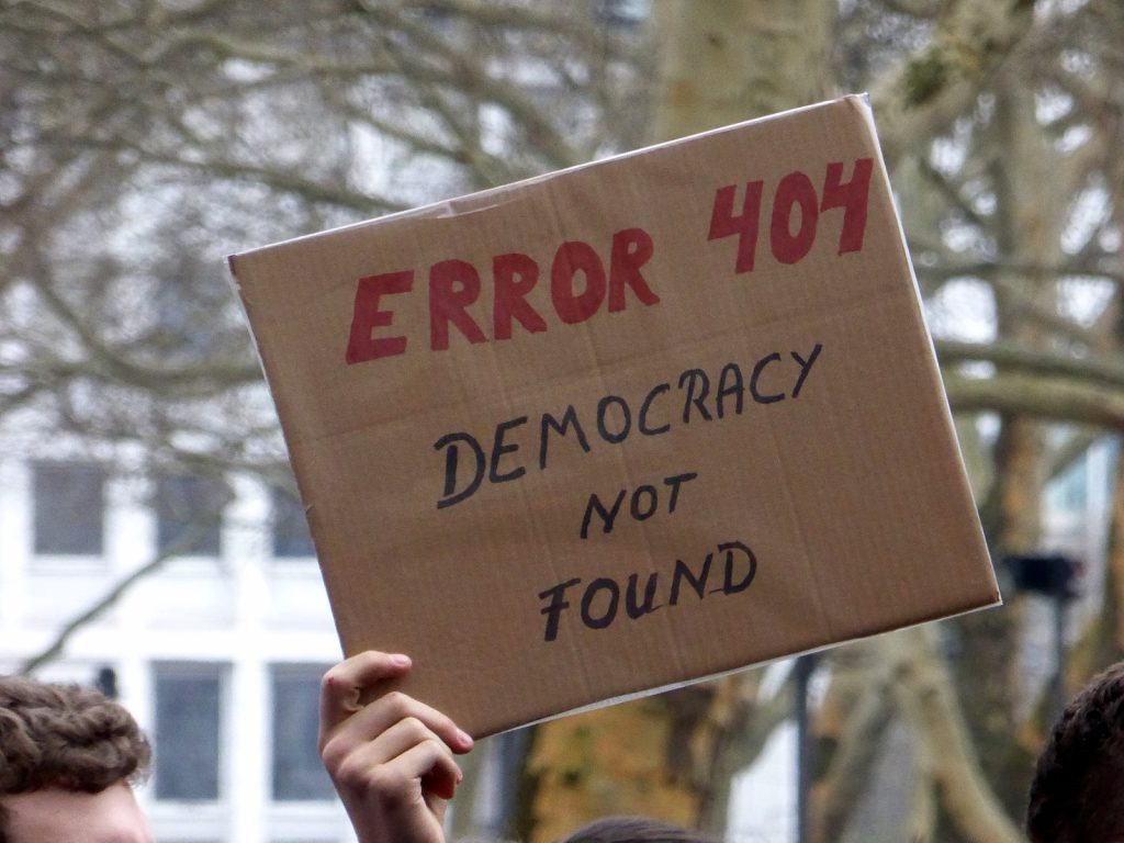 Error 404 democracy not found