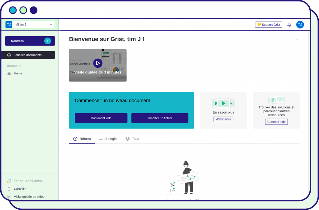 Tester Grist avec LaSuite.coop (capture écran)